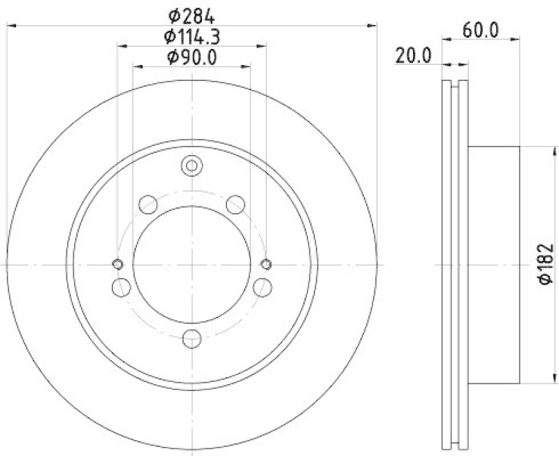 HELLA 8DD 355 111-491 Bremsscheibe f&uuml;r MITSU.