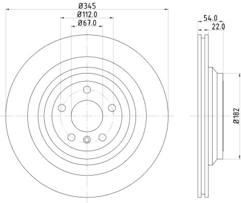 HELLA 8DD 355 126-311 Bremsscheibe f&uuml;r MB