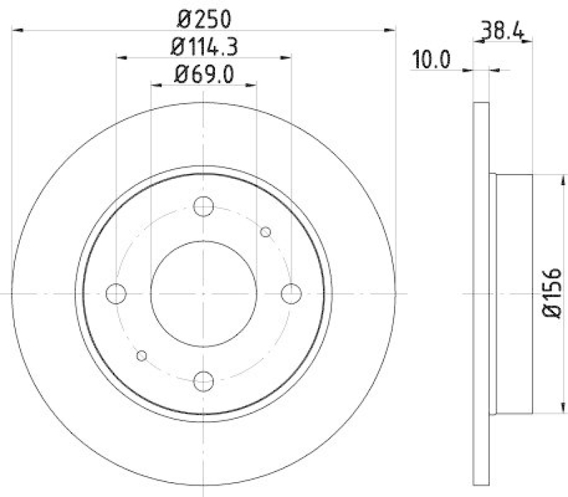 HELLA 8DD 355 111-531 Bremsscheibe f&uuml;r MITSU./SMART