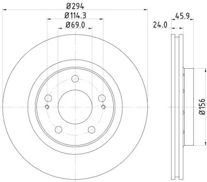 HELLA 8DD 355 111-571 Bremsscheibe f&uuml;r MITSU./P.S.A