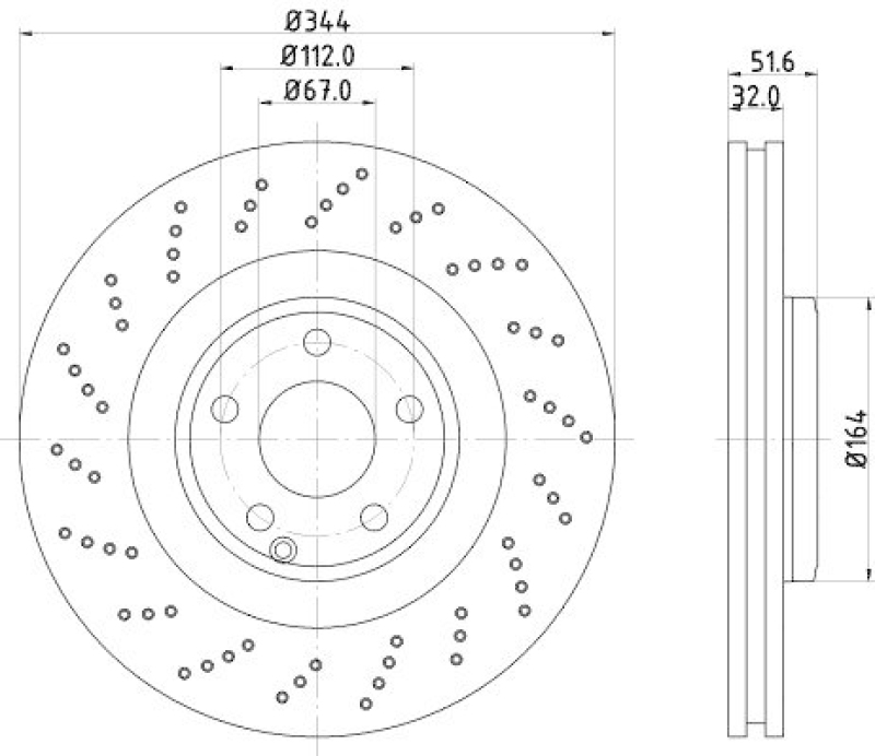 HELLA 8DD 355 126-381 Bremsscheibe f&uuml;r MB