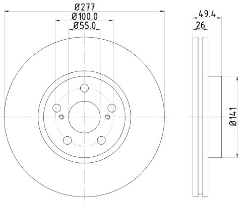 HELLA 8DD 355 111-631 Bremsscheibe f&uuml;r TOYOTA