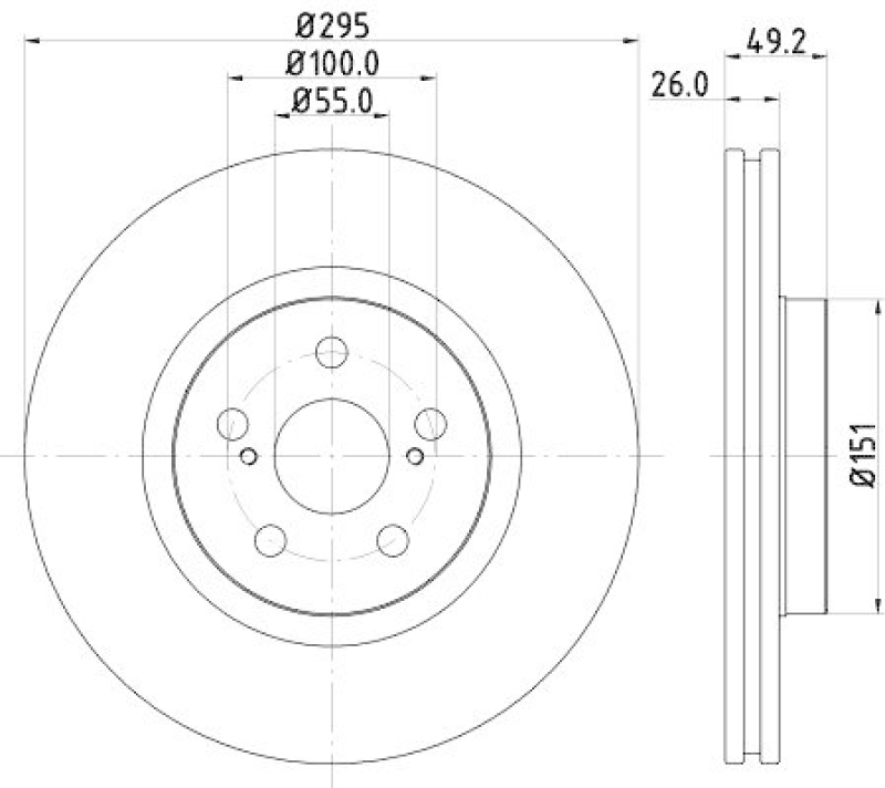 HELLA 8DD 355 111-651 Bremsscheibe f&uuml;r TOYOTA