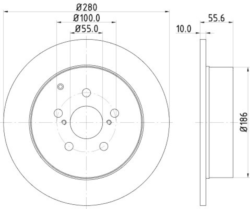 HELLA 8DD 355 111-671 Bremsscheibe f&uuml;r TOYOTA
