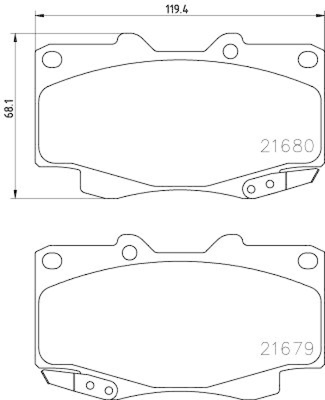 HELLA 8DB 355 013-481 Bremsbelagsatz, Scheibenbremsbelag f&uuml;r TOYOTA