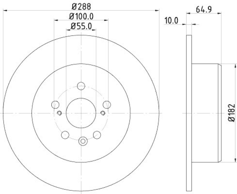 HELLA 8DD 355 111-701 Bremsscheibe f&uuml;r TOYOTA