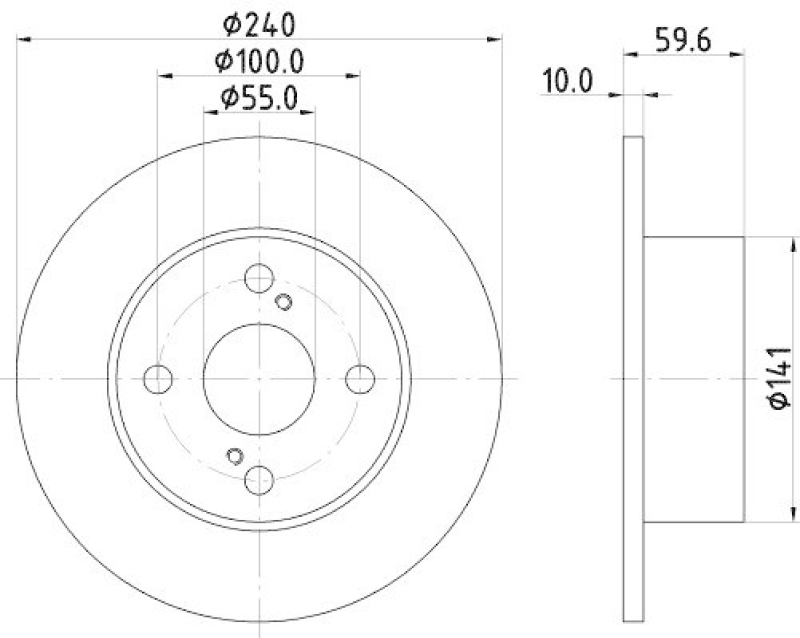 HELLA 8DD 355 111-711 Bremsscheibe f&uuml;r TOYOTA
