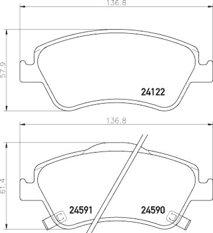 HELLA 8DB 355 013-561 Bremsbelagsatz, Scheibenbremsbelag f&uuml;r TOYOTA AURIS
