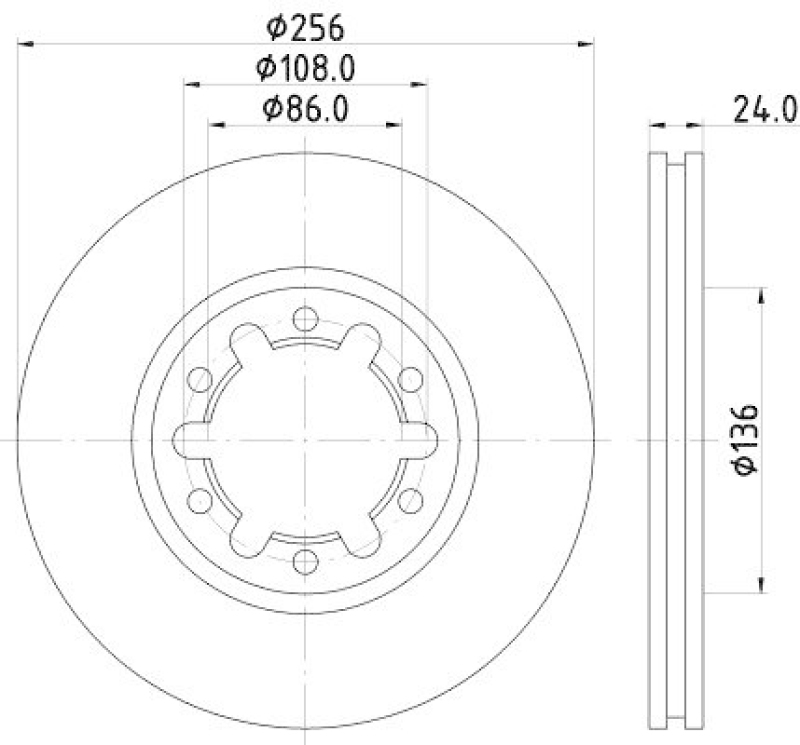 HELLA 8DD 355 111-731 Bremsscheibe für FORD/MAZDA
