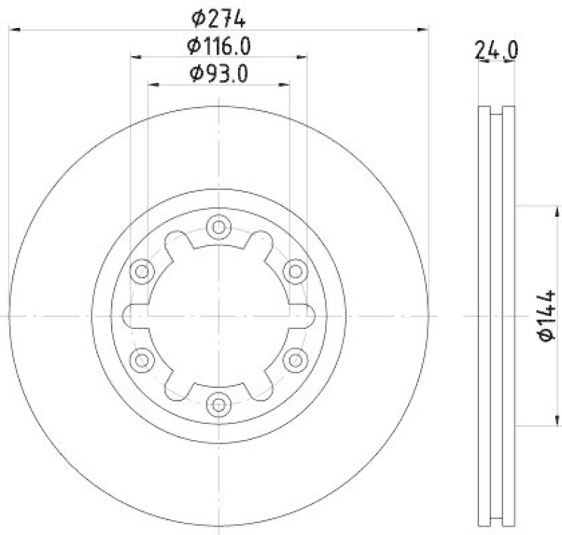 HELLA 8DD 355 111-741 Bremsscheibe f&uuml;r FORD/MAZDA