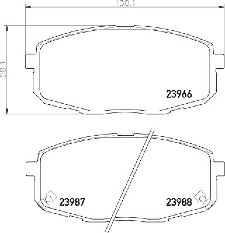 HELLA 8DB 355 010-611 Bremsbelagsatz, Scheibenbremsbelag für HYUNDAI/KIA