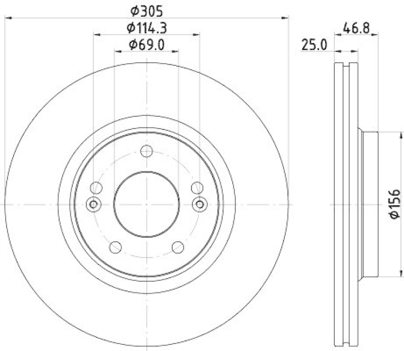 HELLA 8DD 355 126-541 Bremsscheibe