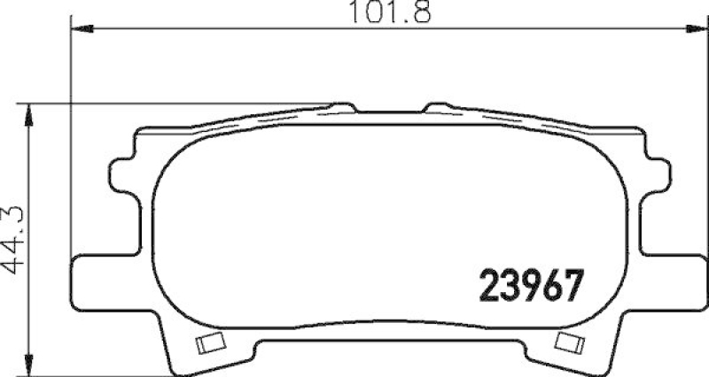 HELLA 8DB 355 010-621 Bremsbelagsatz, Scheibenbremsbelag f&uuml;r LEXUS