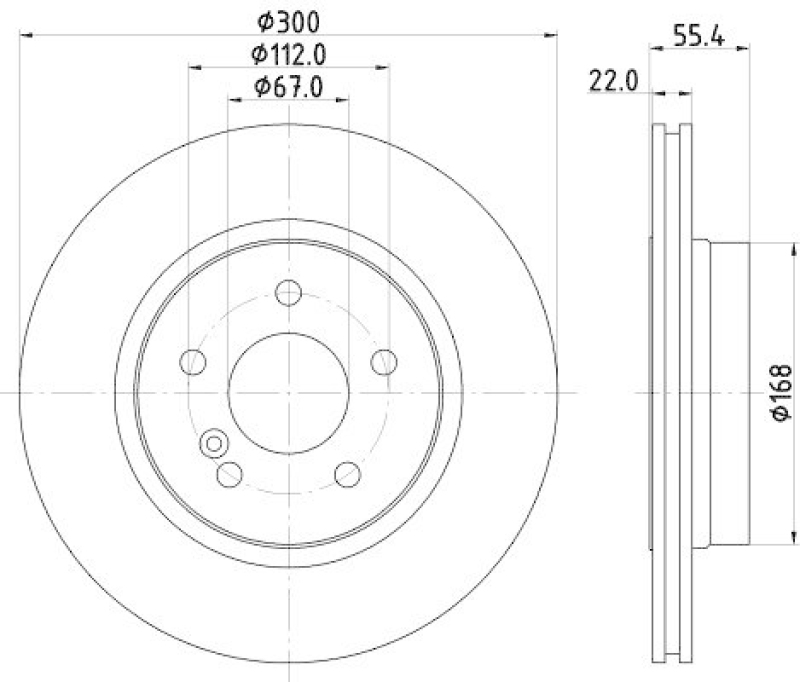 HELLA 8DD 355 111-851 Bremsscheibe f&uuml;r MB/CHRYSLER