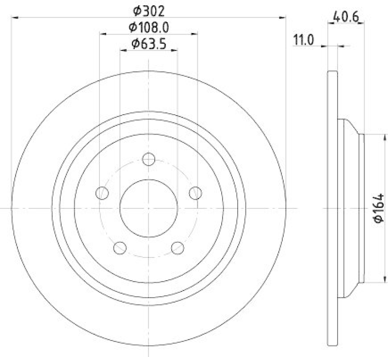 HELLA 8DD 355 126-571 Bremsscheibe f&uuml;r FORD