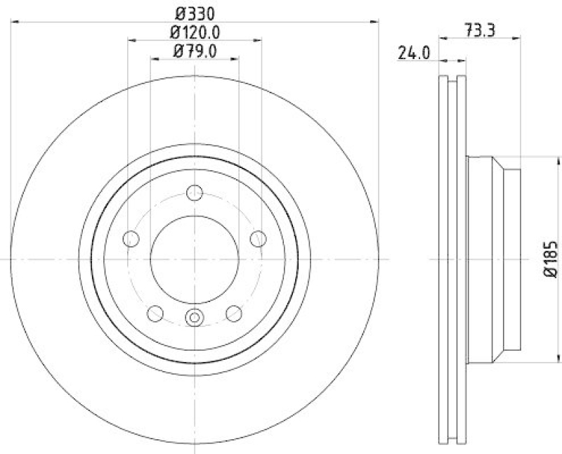 HELLA 8DD 355 111-941 Bremsscheibe f&uuml;r BMW