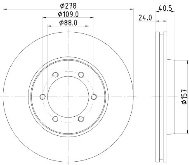 HELLA 8DD 355 111-991 Bremsscheibe f&uuml;r SSANGYONG/DAEWOO