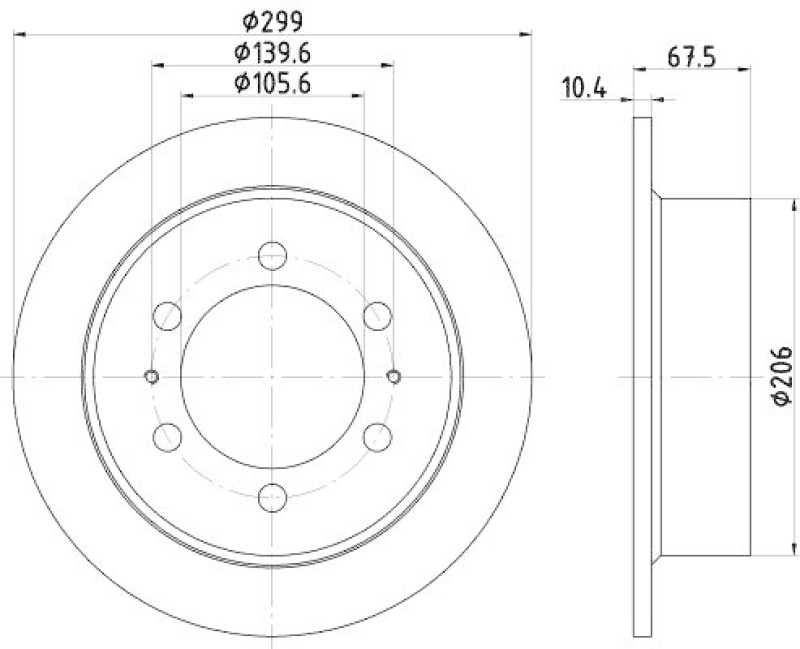 HELLA 8DD 355 112-001 Bremsscheibe f&uuml;r SSANGYONG/DAEWOO