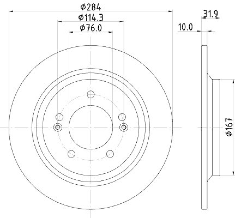 HELLA 8DD 355 126-651 Bremsscheibe f&uuml;r KIA
