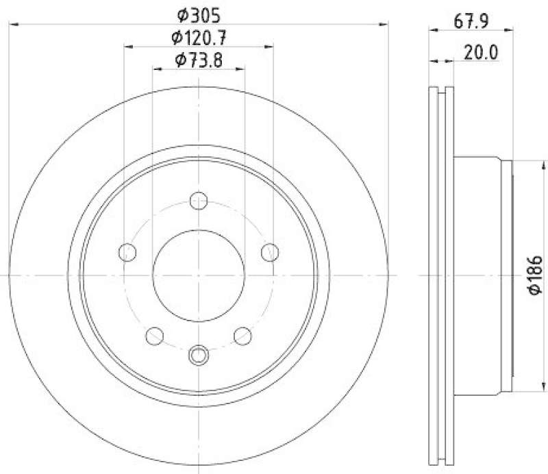 HELLA 8DD 355 112-041 Bremsscheibe f&uuml;r JAGUAR/DAIMLER