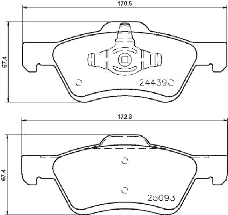 HELLA 8DB 355 014-961 Bremsbelagsatz, Scheibenbremsbelag f&uuml;r MAZDA/FORD