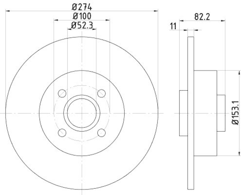 HELLA 8DD 355 112-211 Bremsscheibe f&uuml;r RENAULT