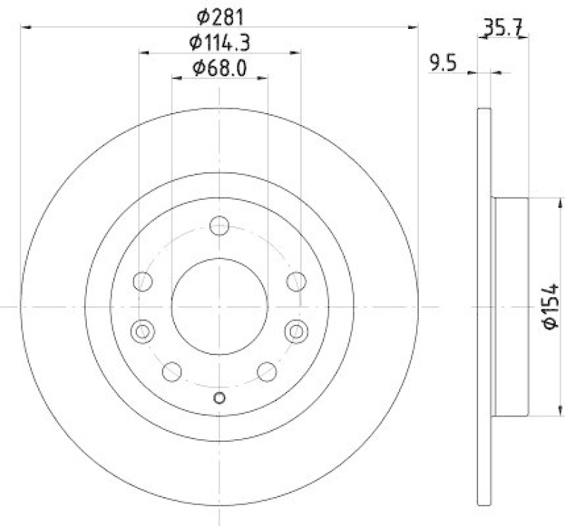 HELLA 8DD 355 126-711 Bremsscheibe