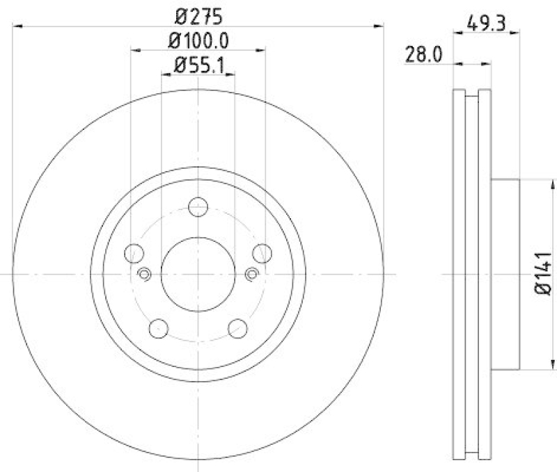 HELLA 8DD 355 112-331 Bremsscheibe f&uuml;r TOYOTA
