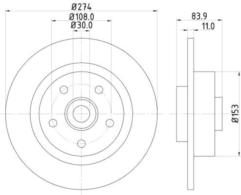 HELLA 8DD 355 112-361 Bremsscheibe f&uuml;r RENAULT