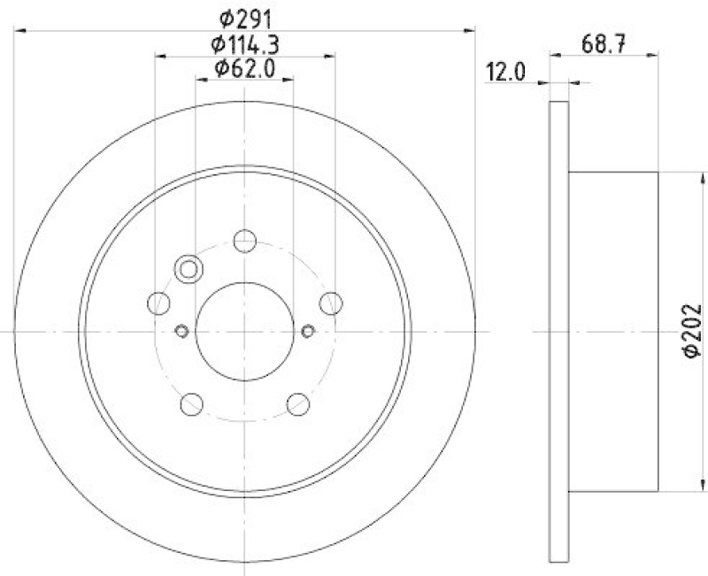 HELLA 8DD 355 112-421 Bremsscheibe f&uuml;r TOYOTA