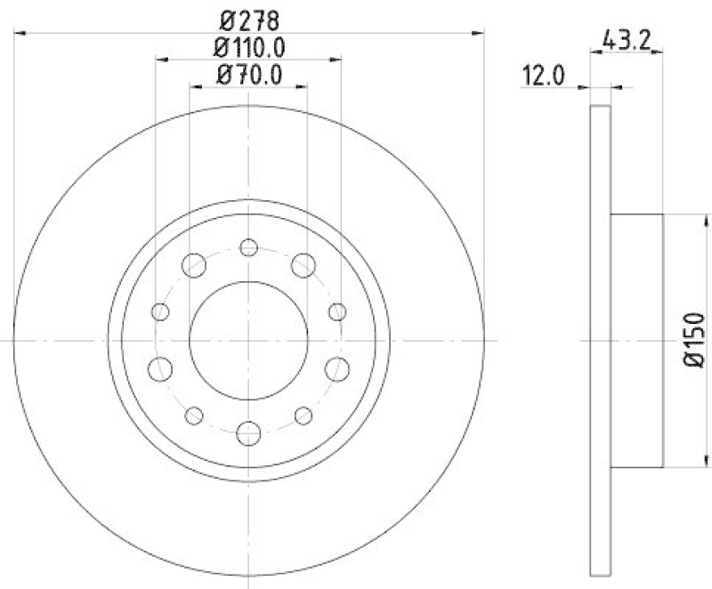 HELLA 8DD 355 112-541 Bremsscheibe f&uuml;r ALFA