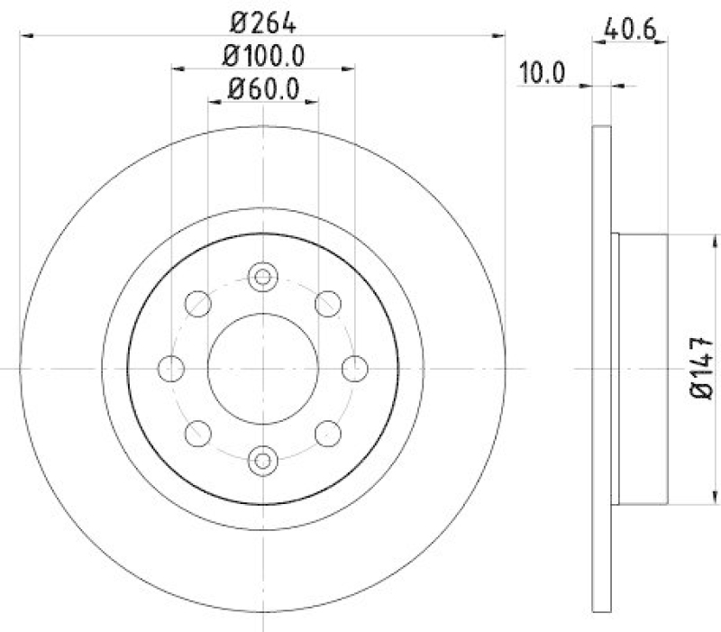 HELLA 8DD 355 112-621 Bremsscheibe f&uuml;r FIAT/ABARTH