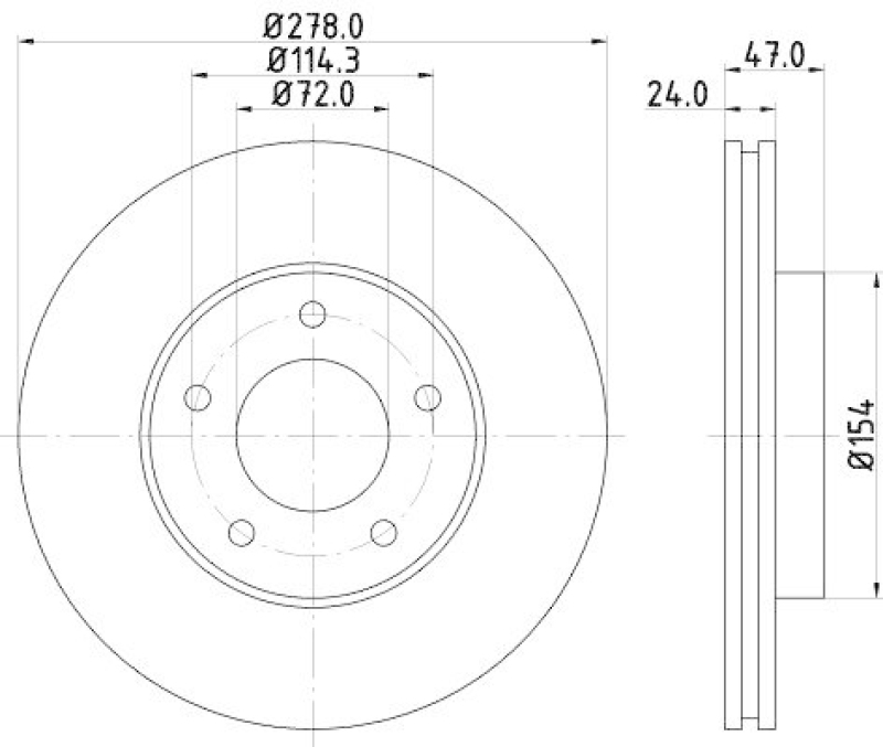 HELLA 8DD 355 112-731 Bremsscheibe f&uuml;r MAZDA/FORD