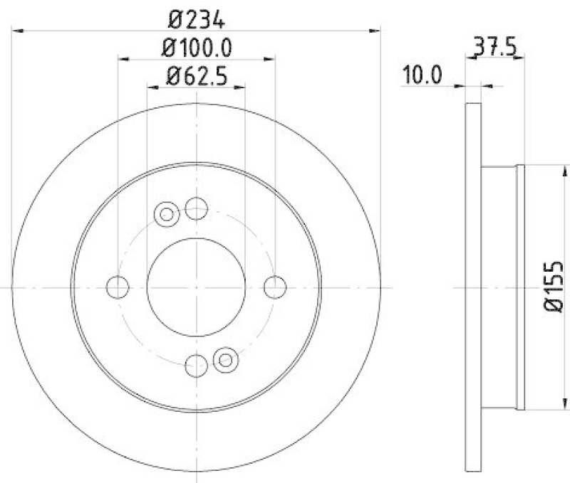 HELLA 8DD 355 112-801 Bremsscheibe f&uuml;r KIA/HYUNDAI