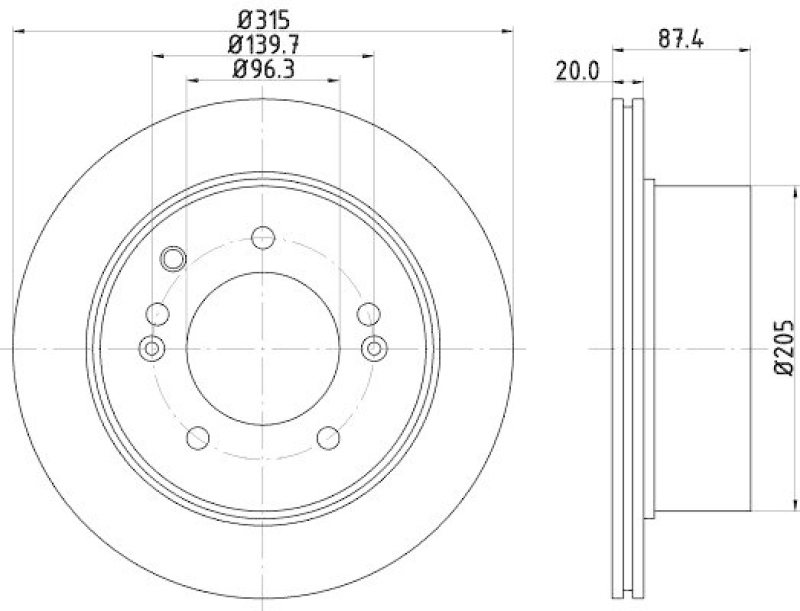 HELLA 8DD 355 112-821 Bremsscheibe f&uuml;r KIA SORENTO I (JC)