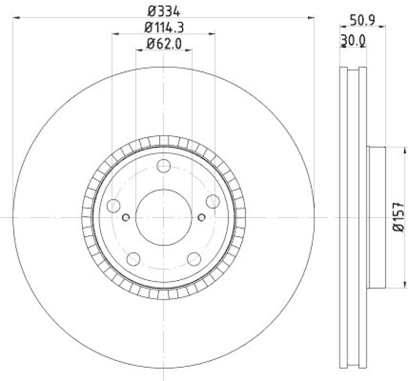 HELLA 8DD 355 112-861 Bremsscheibe f&uuml;r LEXUS