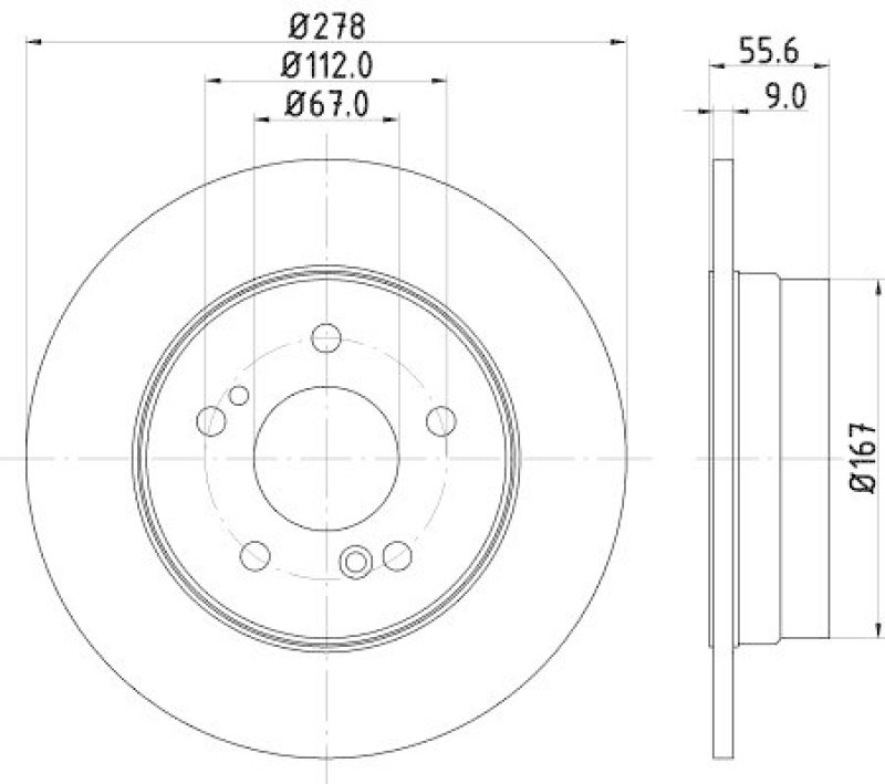 HELLA 8DD 355 127-011 Bremsscheibe f&uuml;r MB/CHRYSLER