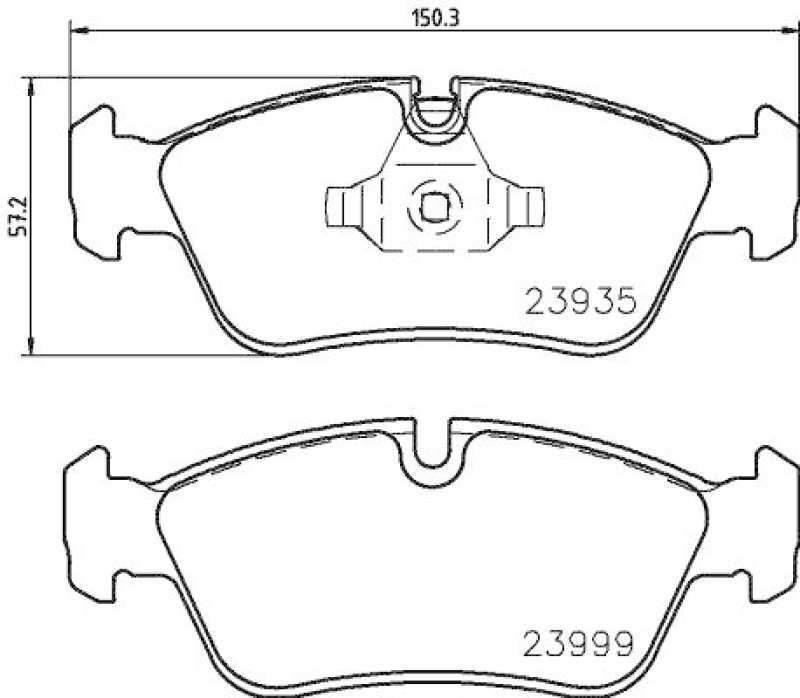 HELLA 8DB 355 011-281 Bremsbelagsatz, Scheibenbremsbelag f&uuml;r BMW