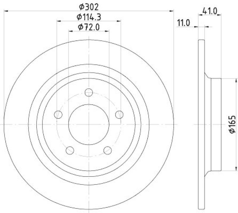 HELLA 8DD 355 112-901 Bremsscheibe für MAZDA