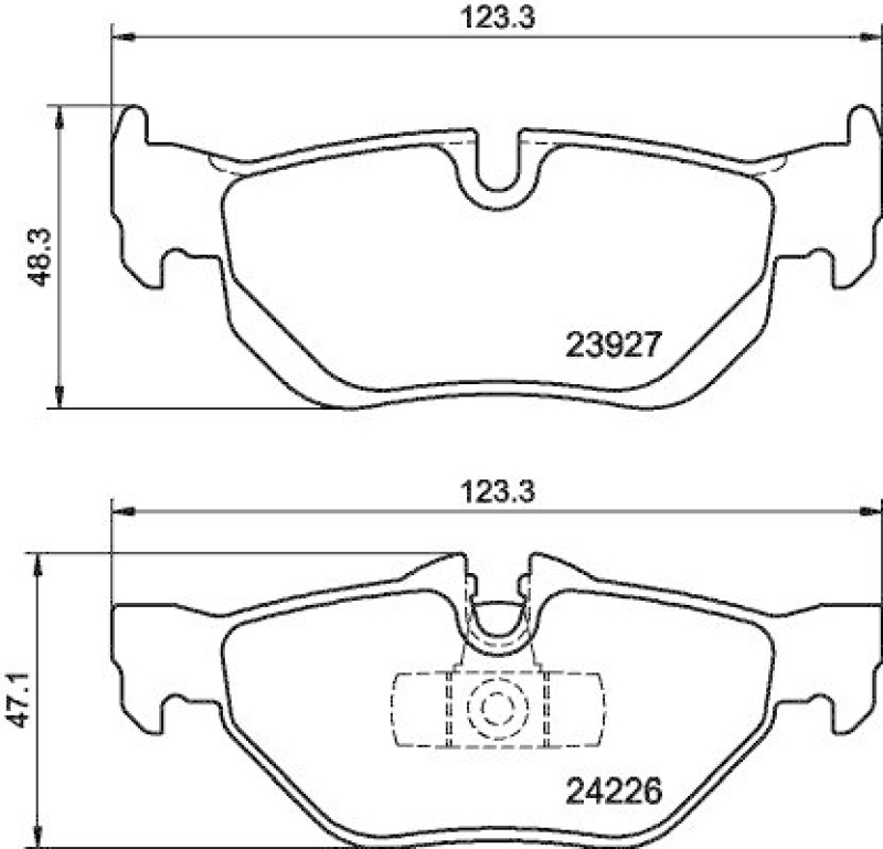 HELLA 8DB 355 011-301 Bremsbelagsatz, Scheibenbremsbelag f&uuml;r BMW