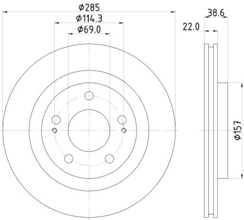 HELLA 8DD 355 112-931 Bremsscheibe f&uuml;r MITSU. PAJERO PININ