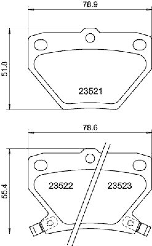 HELLA 8DB 355 017-221 Bremsbelagsatz, Scheibenbremsbelag f&uuml;r TOYOTA