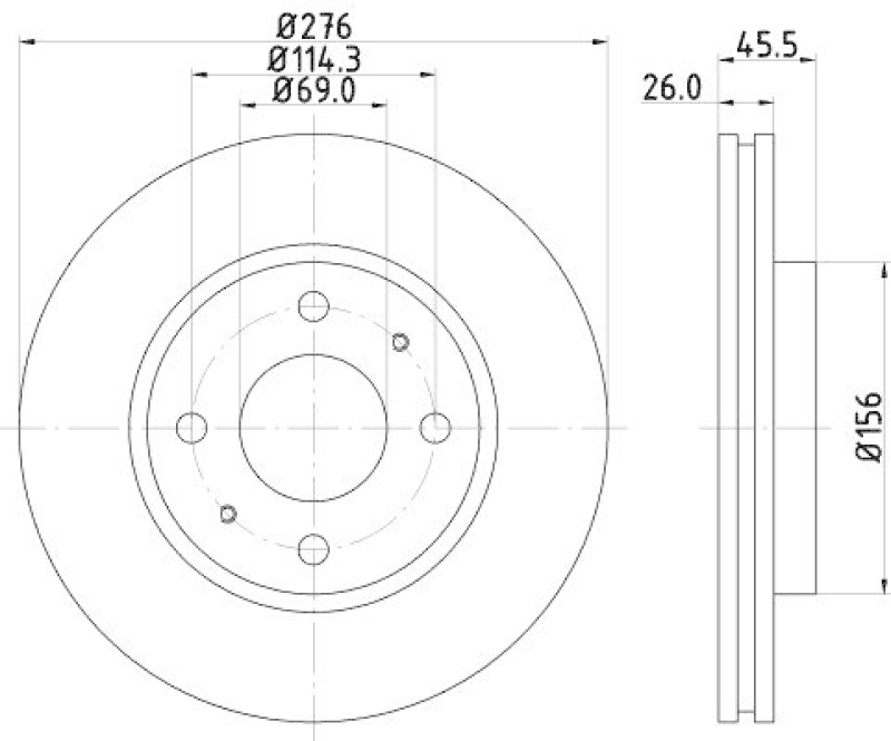 HELLA 8DD 355 112-951 Bremsscheibe f&uuml;r MITSU.