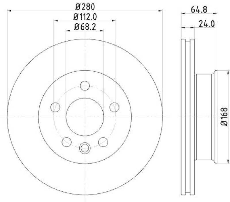 HELLA 8DD 355 127-061 Bremsscheibe f&uuml;r VW