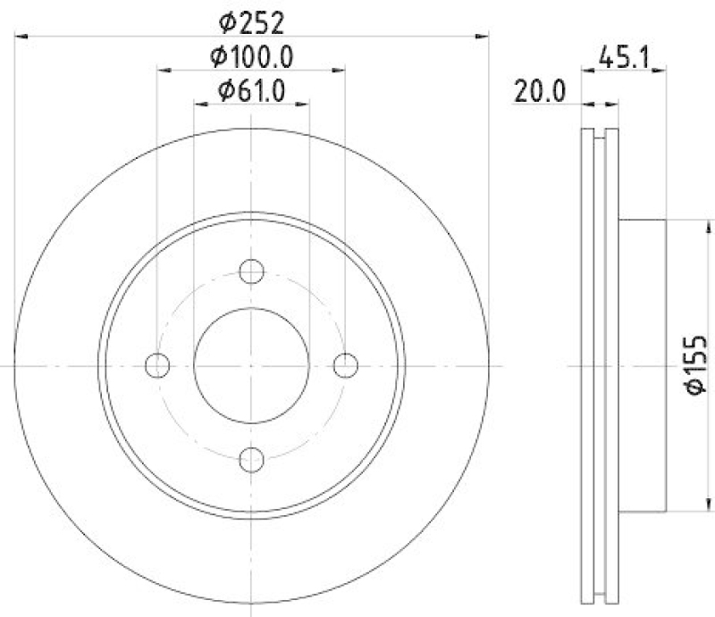 HELLA 8DD 355 112-961 Bremsscheibe f&uuml;r NISSAN