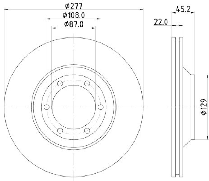 HELLA 8DD 355 113-041 Bremsscheibe f&uuml;r MITSU./HYUNDAI