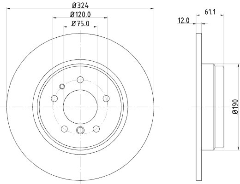HELLA 8DD 355 127-111 Bremsscheibe f&uuml;r BMW