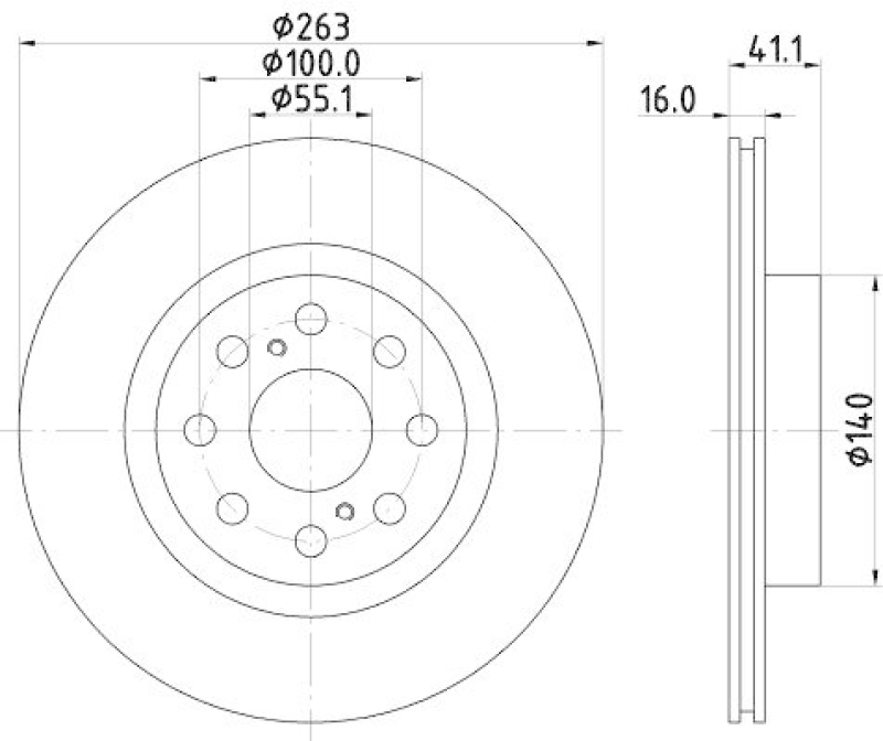 HELLA 8DD 355 113-081 Bremsscheibe f&uuml;r TOYOTA MR 2 III (ZZW3)
