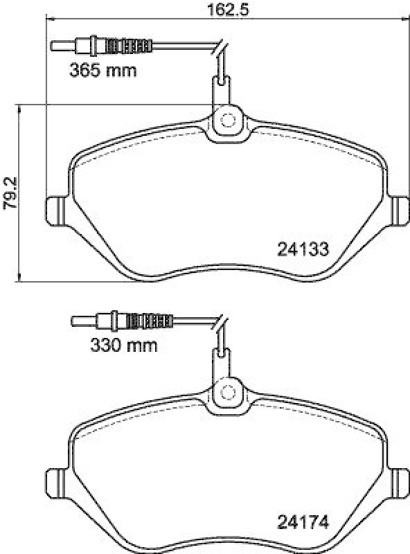 HELLA 8DB 355 011-491 Bremsbelagsatz, Scheibenbremsbelag f&uuml;r P.S.A