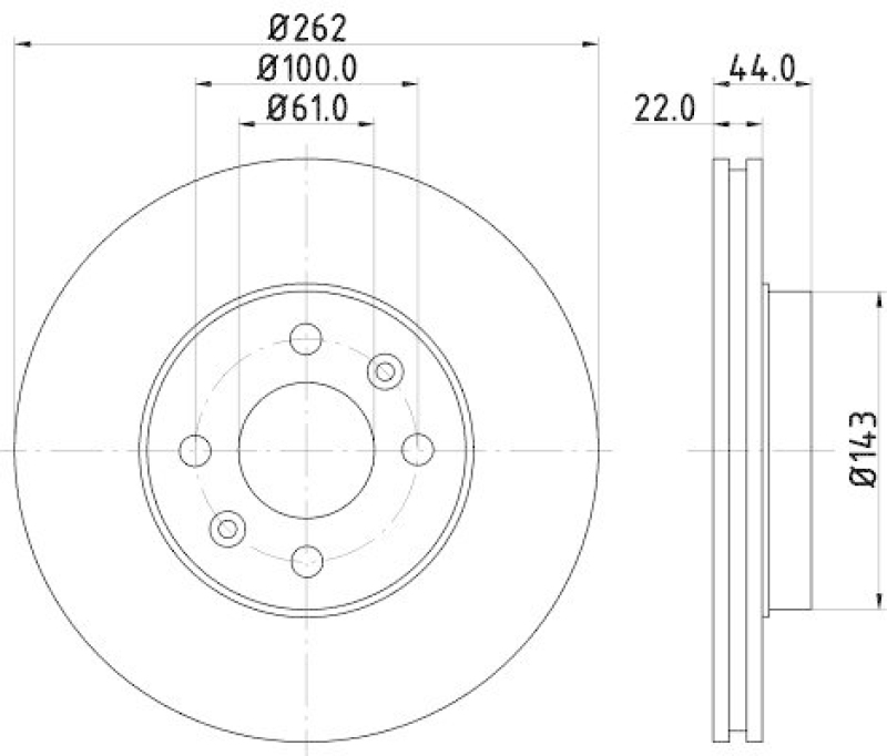 HELLA 8DD 355 127-141 Bremsscheibe f&uuml;r RENAULT